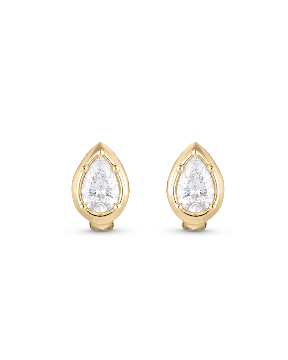 Cleo Pear Diamond Huggies Earrings