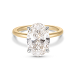 Grace 4.01ct Two Tone Oval Diamond Solitaire Engagement Ring