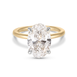 Grace 4.01ct Two Tone Oval Diamond Solitaire Engagement Ring