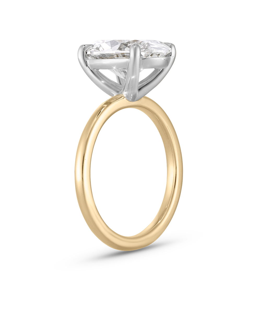 Grace 4.01ct Two Tone Oval Diamond Solitaire Engagement Ring