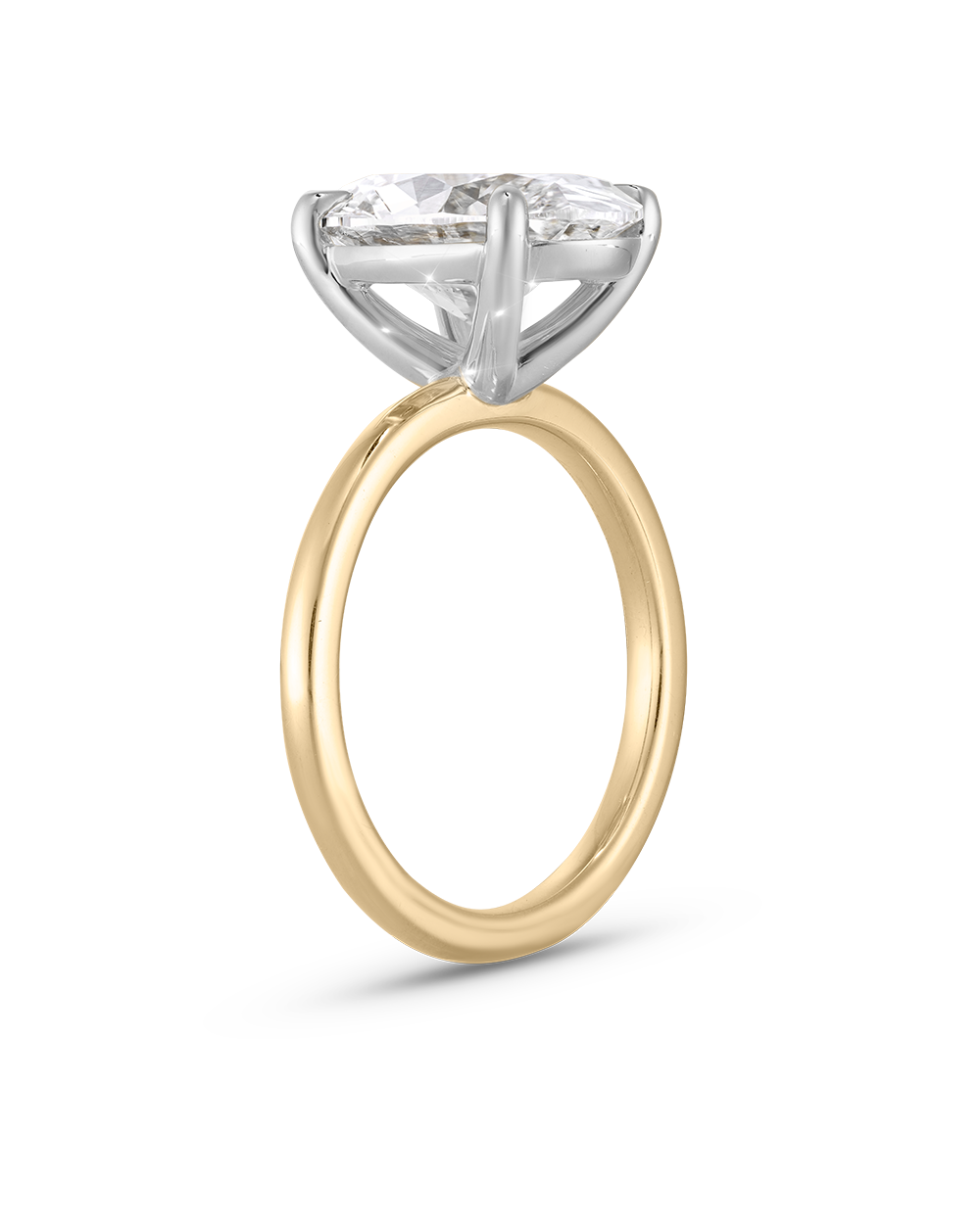 Grace 4.01ct Two Tone Oval Diamond Solitaire Engagement Ring