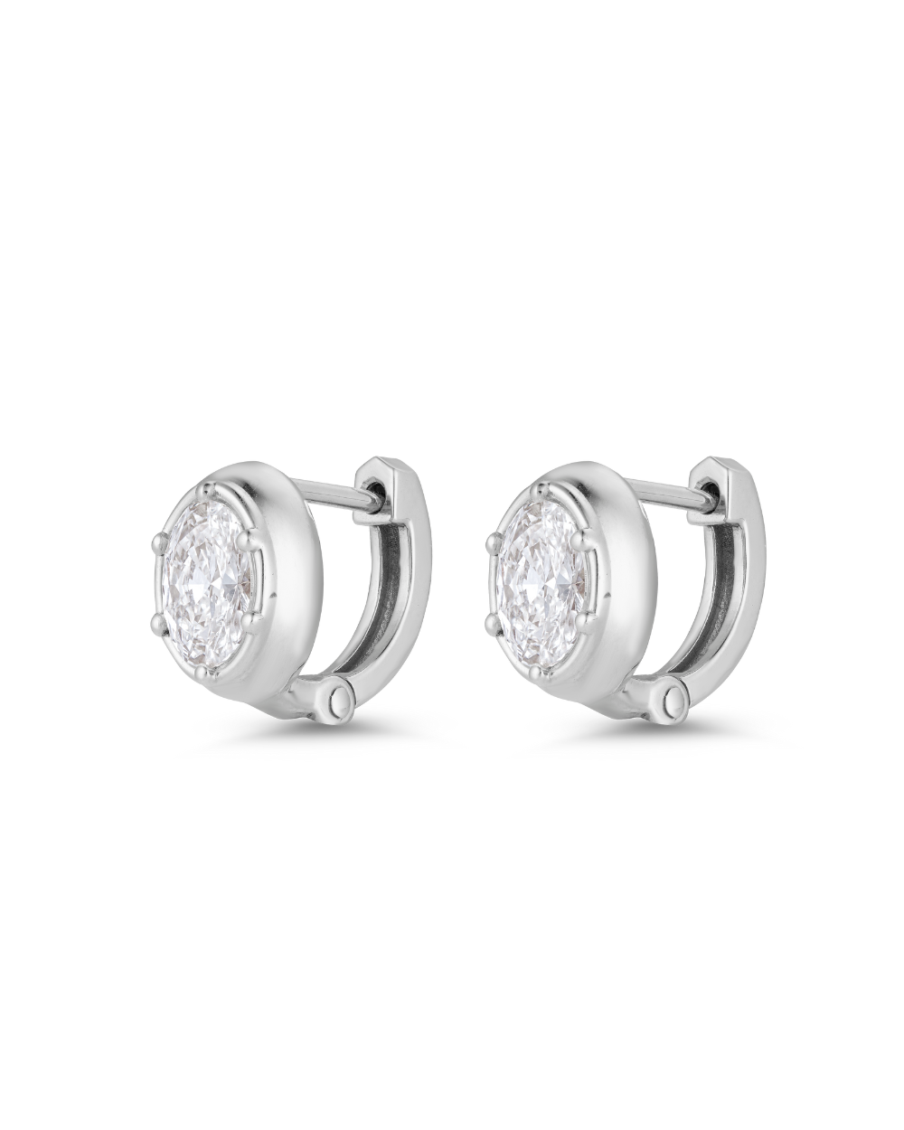 Cleo Oval Diamond Huggies Earrings