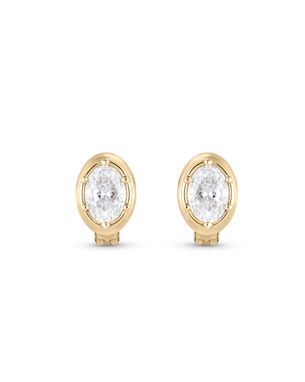 Cleo Oval Diamond Huggies Earrings