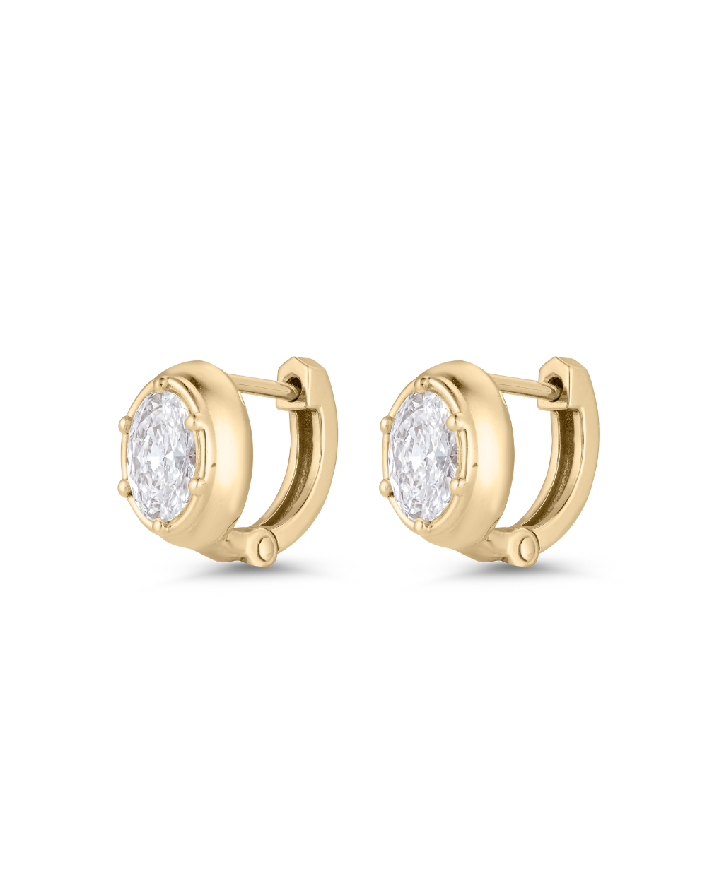 Cleo Oval Diamond Huggies Earrings