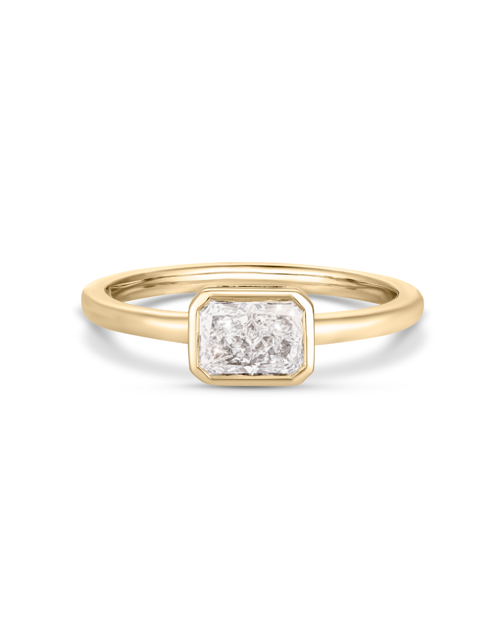 Christine 0.90ct Radiant Diamond East West Bezel Engagement Ring