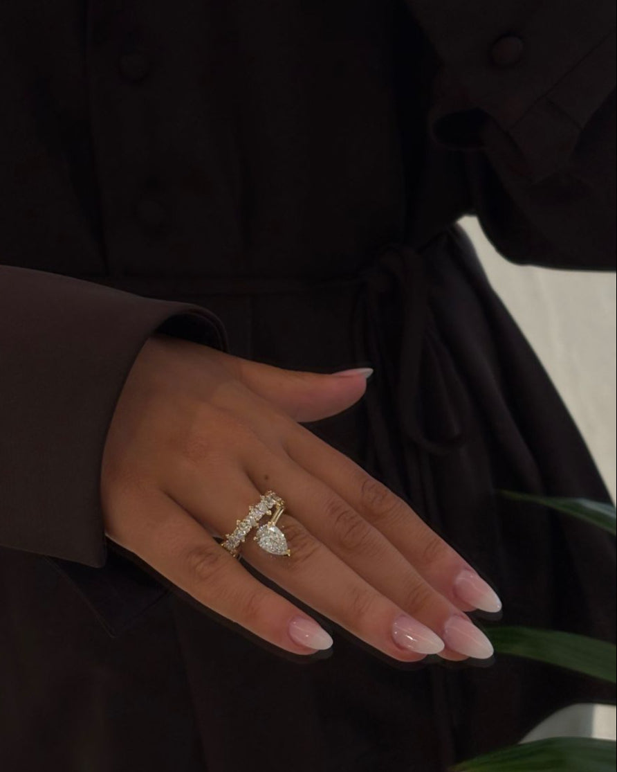 Mana Pear Diamond Engagement Ring