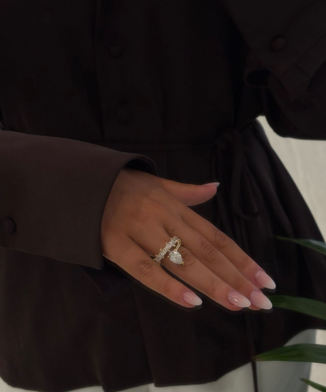 Mana Pear Diamond Engagement Ring