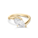 Adeline Curved Marquise Diamond Engagement Ring