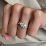 Adeline Curved Marquise Diamond Engagement Ring