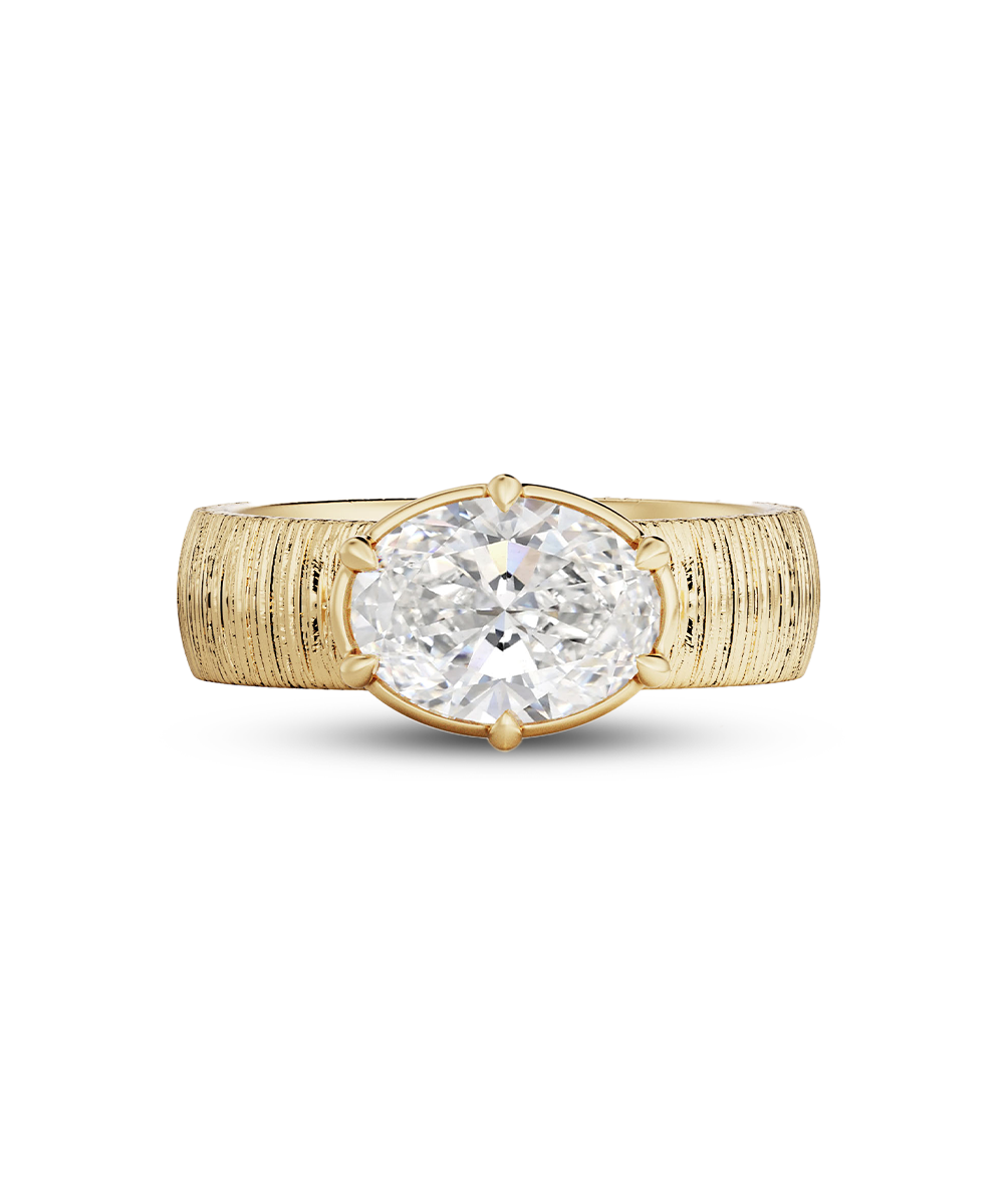 Alba 1.96ct East West Oval Diamond Ring