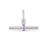 Birthstone T-Bar Pendant - White Gold classajewellers