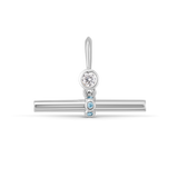 Birthstone T-Bar Pendant - White Gold classajewellers