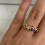 Aquila Rainbow Sapphire Cluster Ring