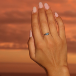 Oval Topaz & Diamond Bezel Ring