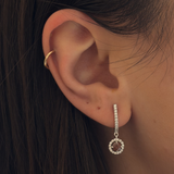 Argyle Chocolate Diamond & Diamond Huggie Earrings