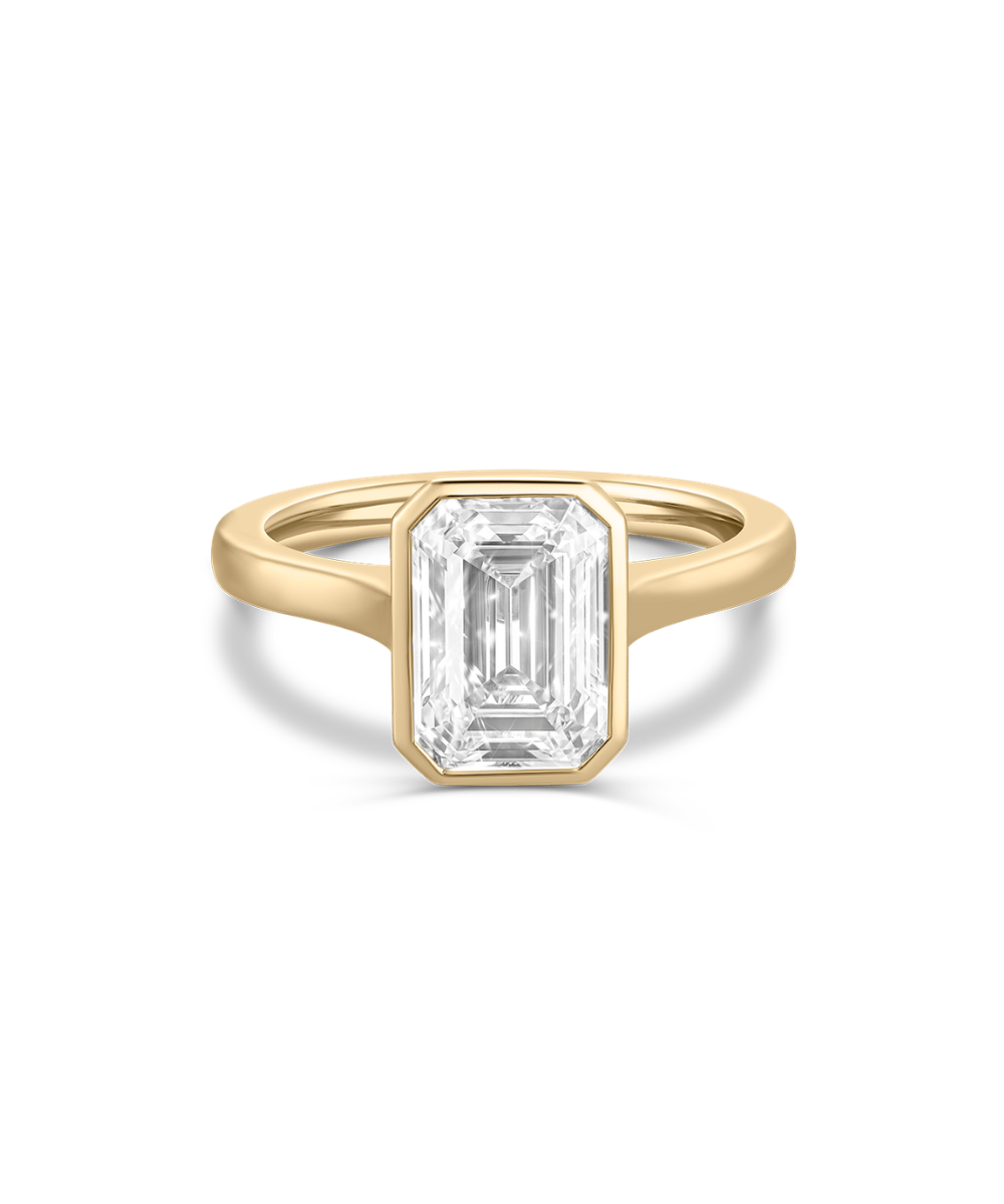 Aria 3.00ct Emerald Diamond Bezel Engagement Ring