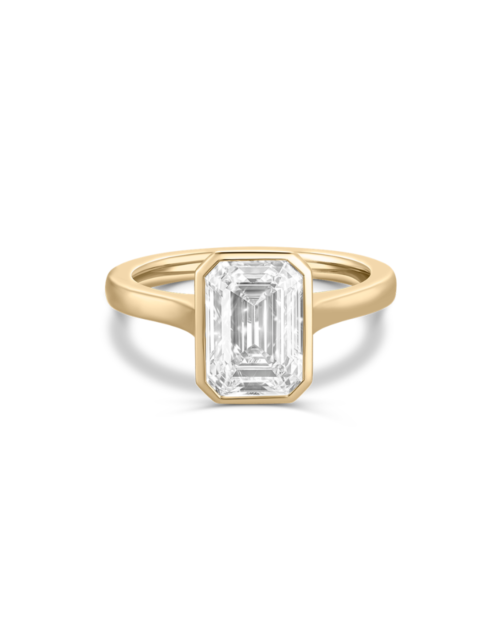 Aria 3.00ct Emerald Diamond Bezel Engagement Ring