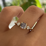 Asscher Cut Spinel & Kite Diamond Ring
