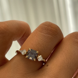 Asscher Cut Spinel & Kite Diamond Ring