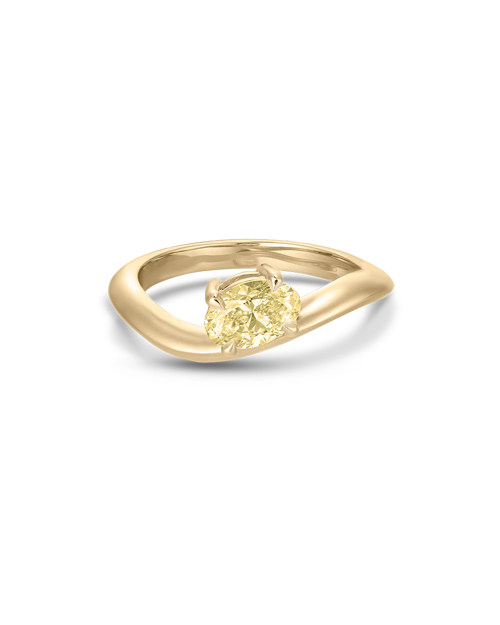 Astra Oval Yellow Diamond Pinky Ring Diamond Rings