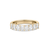 Front view of 18ct yellow gold diamond ring with eight cushion cut stones