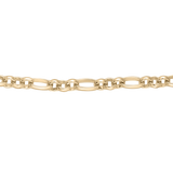 Yellow gold figaro chain close-up highlighting smooth polished links