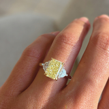 Belle Radiant Yellow Diamond Trilogy Engagement Ring