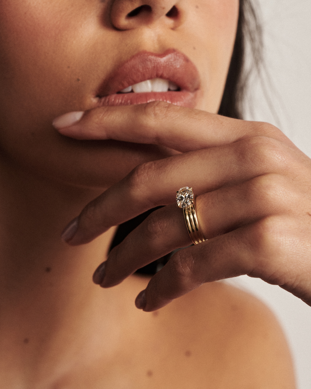 Blair Triple Band East West Oval Engagement Ring classajewellers