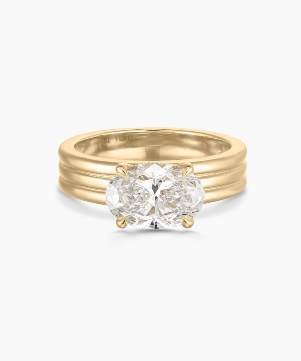 Blair Triple Band East West Oval Engagement Ring classajewellers
