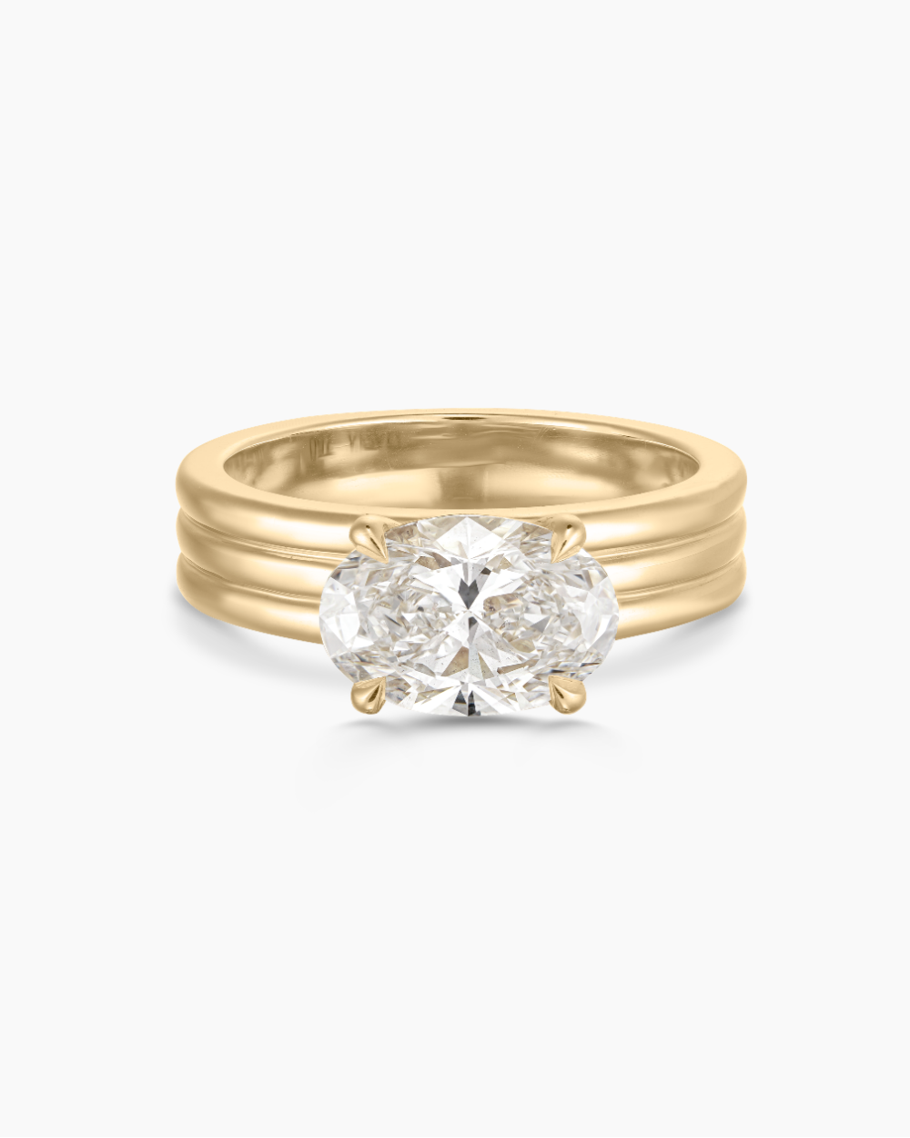 Blair Triple Band East West Oval Engagement Ring classajewellers