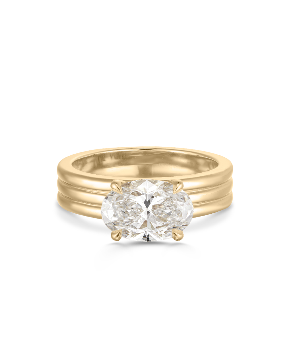 Blair triple band oval lab grown diamond engagement ring in 18ct yellow gold