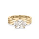 Blair triple band oval lab grown diamond engagement ring in 18ct yellow gold