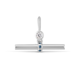 Birthstone T-Bar Pendant - White Gold classajewellers