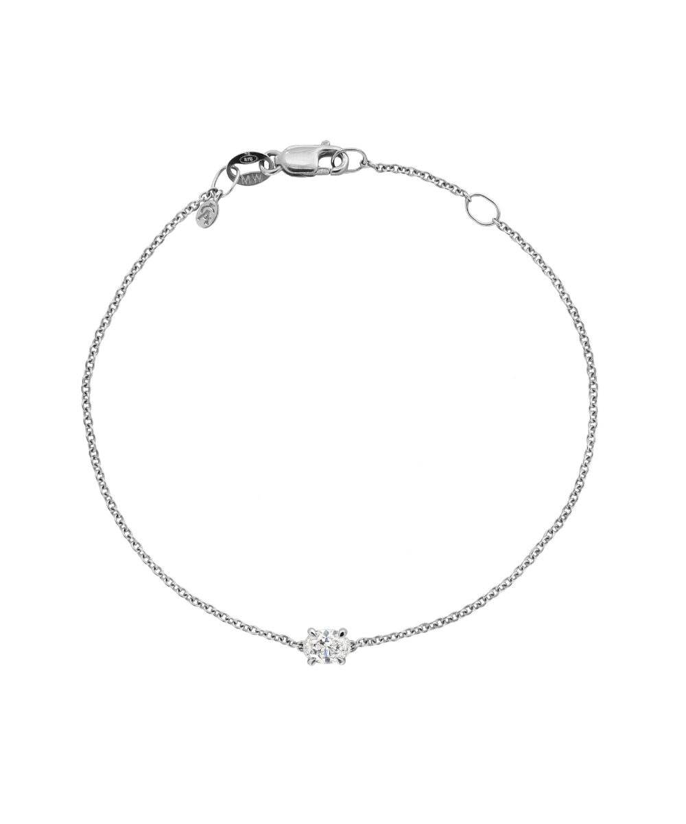 Oval Solitaire Diamond Bracelet