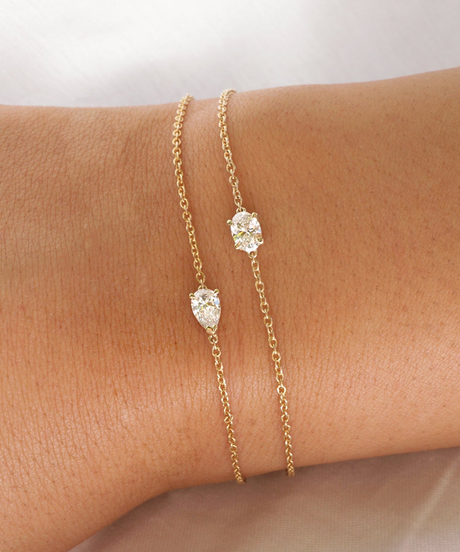 Pear Solitaire Diamond Bracelet