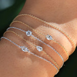 Linked for Life Pear Solitaire Diamond Bracelet