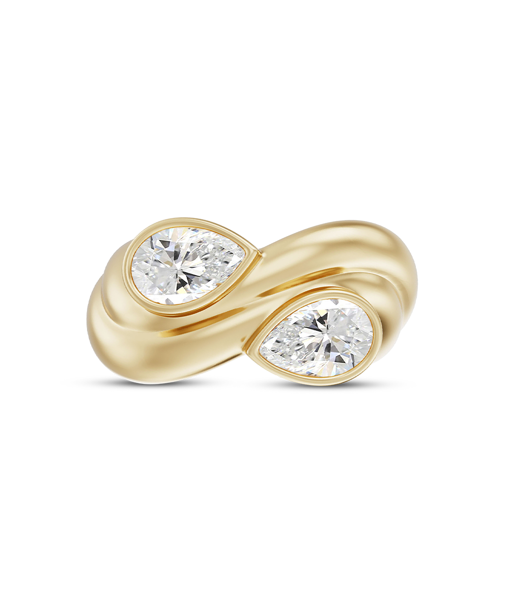 Castor Pear Toi et Moi Diamond Ring