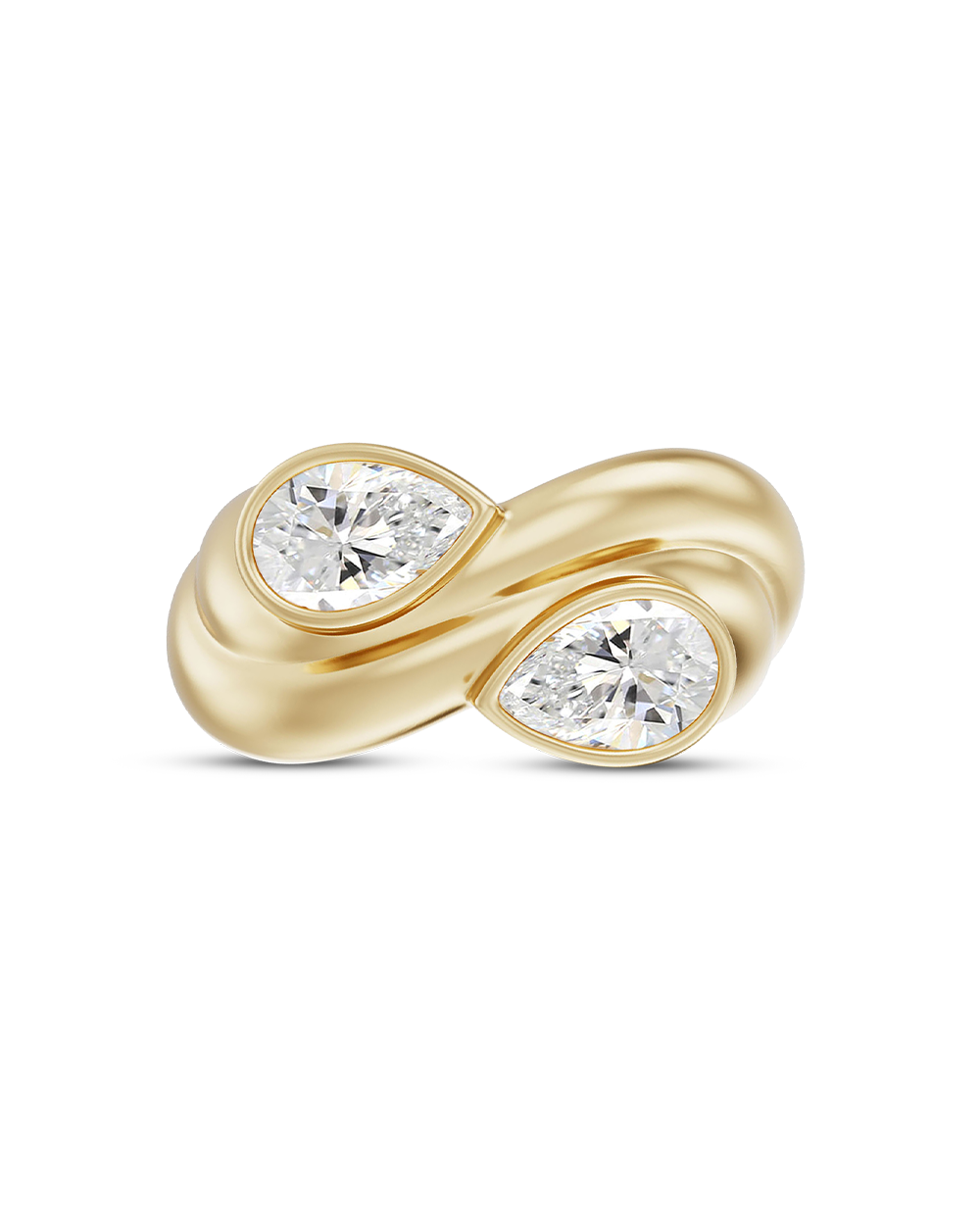 Castor Pear Toi et Moi Diamond Ring