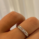 Channel Set White & Pink Diamond Ring