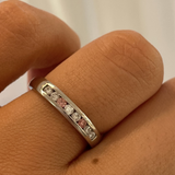 Channel Set White & Pink Diamond Ring