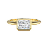 Christine | 0.90ct Radiant Diamond East West Bezel Engagement Ring