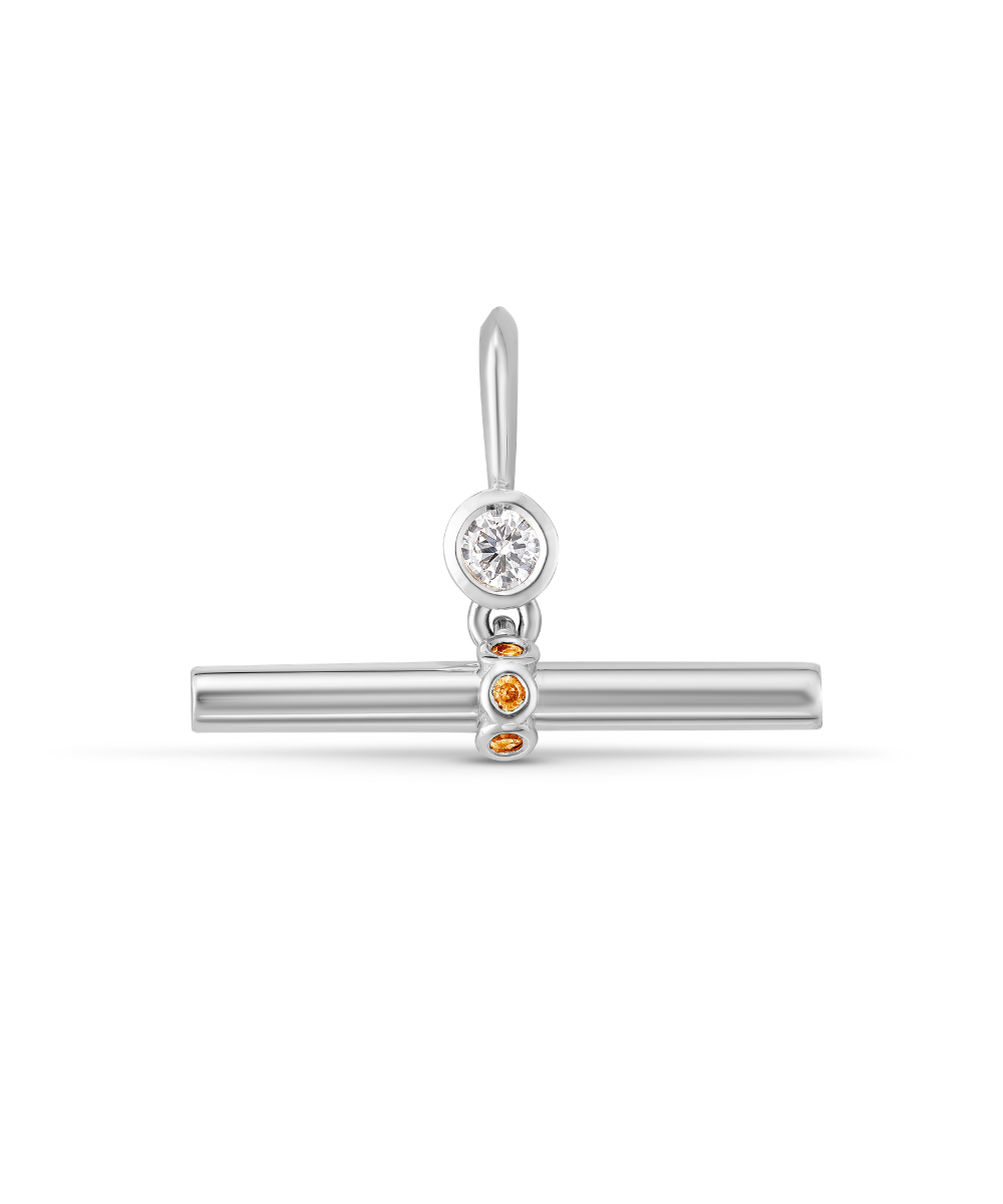 Birthstone T-Bar Pendant - White Gold classajewellers