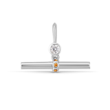 Birthstone T-Bar Pendant - White Gold classajewellers