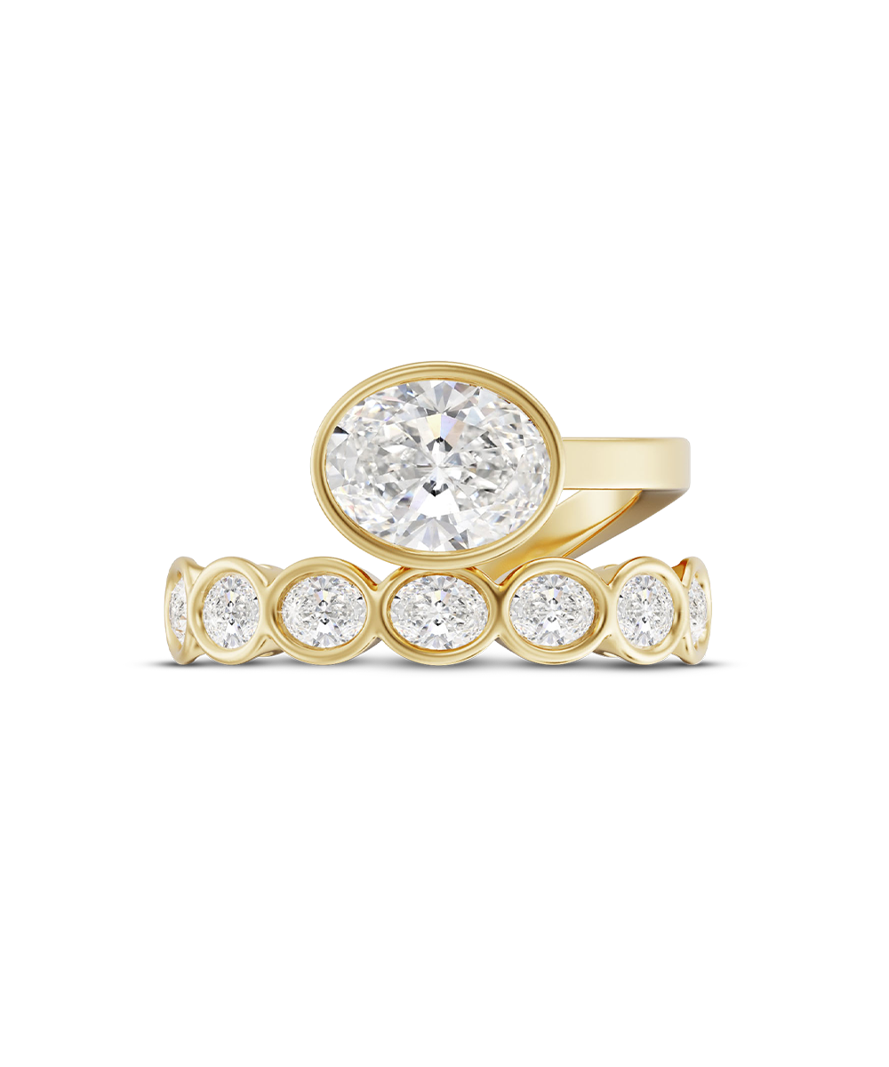 Clara 1.57ct East West Oval Diamond Ring