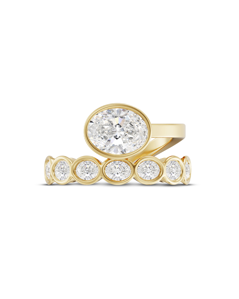 Clara 1.57ct East West Oval Diamond Ring