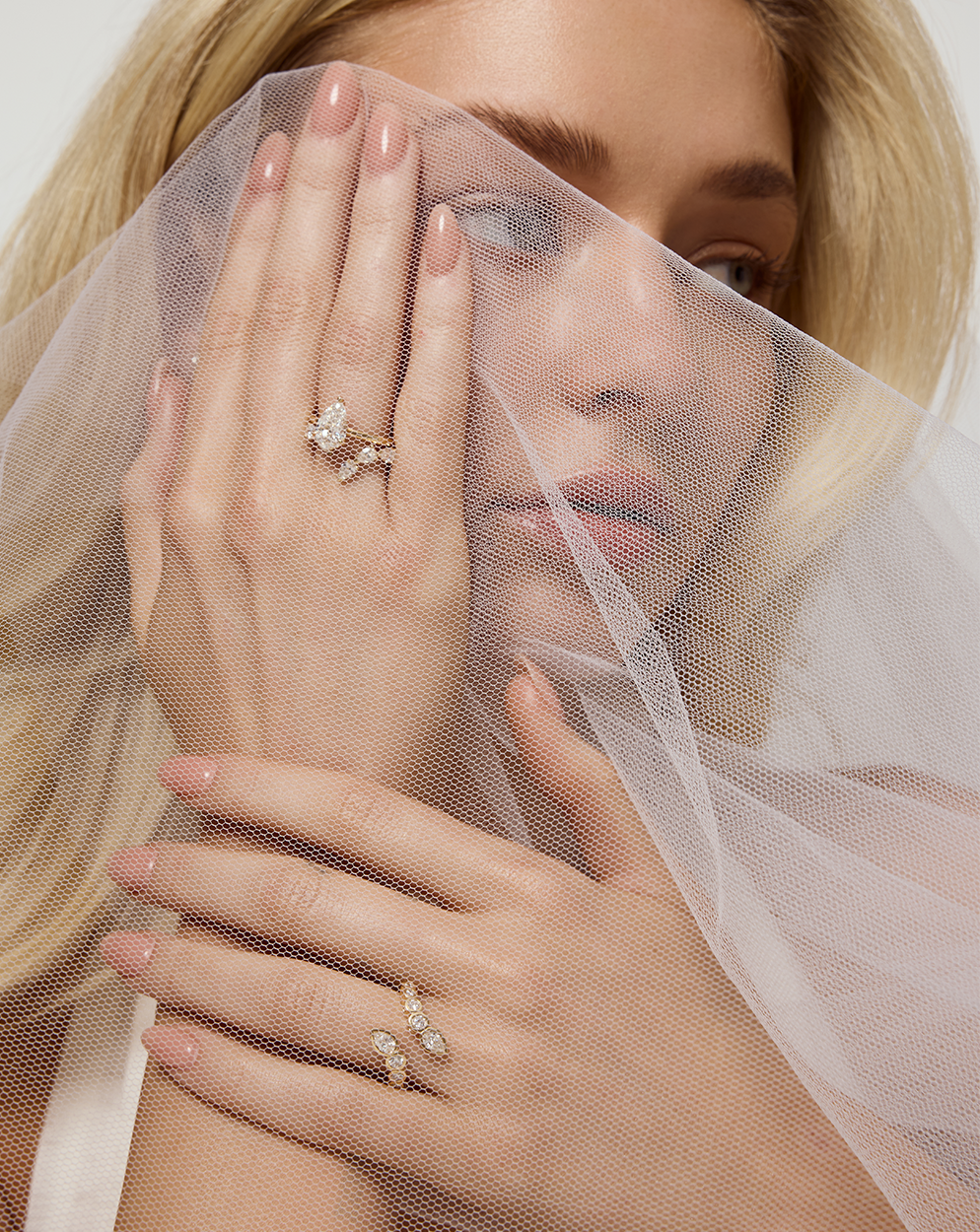 Elodie Round & Pear Bezel Wrap Ring