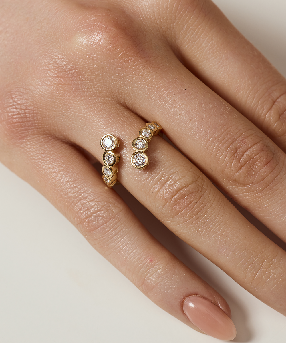 Elodie Round Bezel Wrap Ring