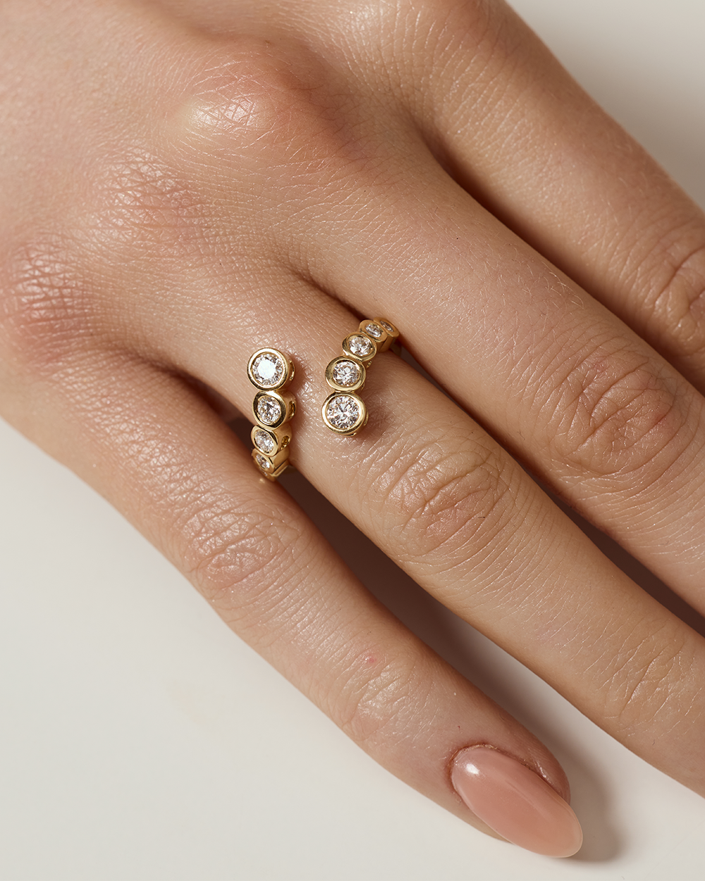 Elodie Round Bezel Wrap Ring