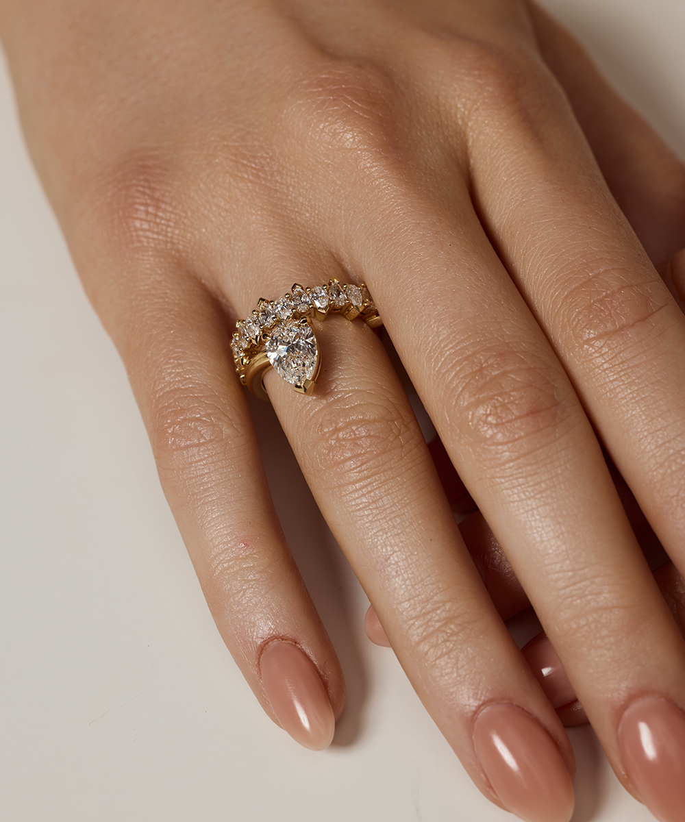 Mana Pear Diamond Engagement Ring