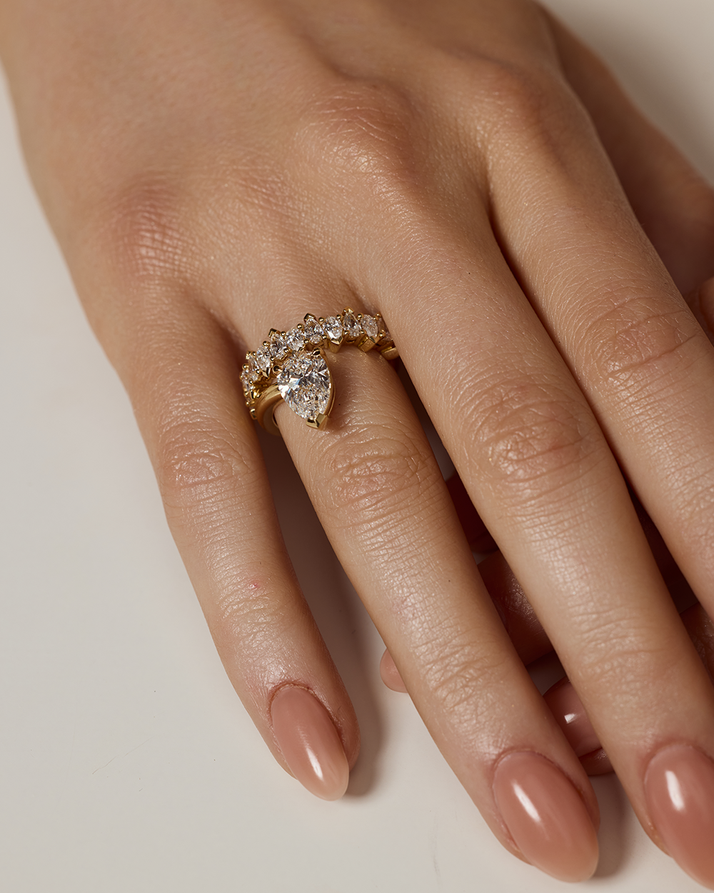 Mana Pear Diamond Engagement Ring